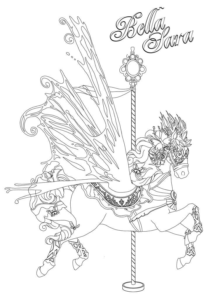 coloriage bella sara manege enchante